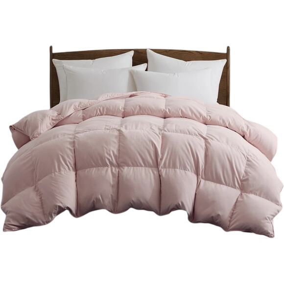 Unikome 360 Thread Count All Season Goose Down Feather Comforter Pink Twin - Picture 1 of 3